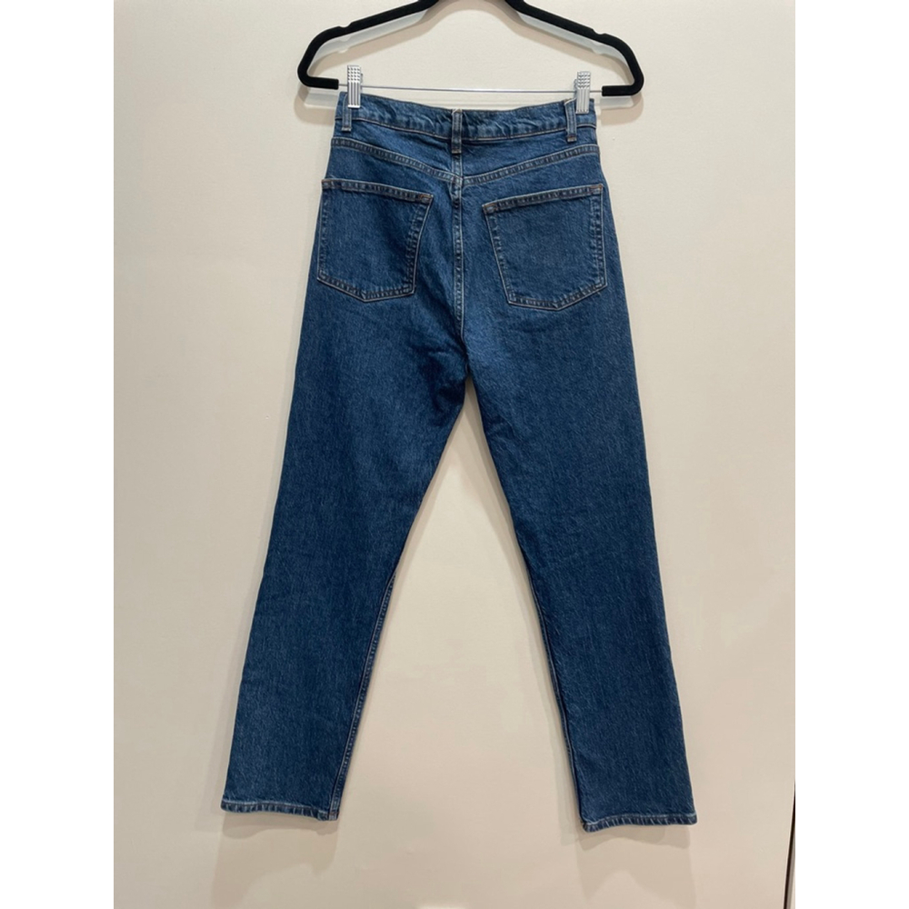 Reformation Liza Ultra High Rise Slim Straight Jeans 28 Dark Denim - Picture 5 of 10